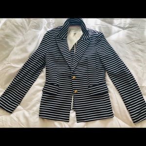 Banana Republic Black & White Striped Suit Jacket